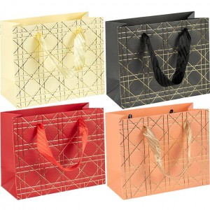 Пакет подарунковий 32х11х26 см горизонтальний з тисненням фольгою HL-109/DF-355M