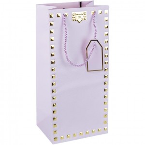 Пакет подарунковий 38х18х13 см із тисненням фольгою "Пляшка" PURPLE HL-1923
