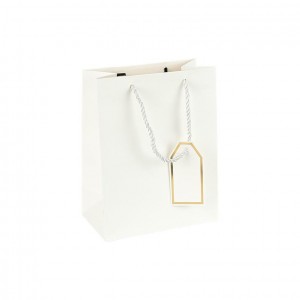 Пакет подарунковий 18х23х10 см однотонний WHITE HL-1964