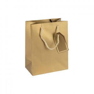 Пакет подарунковий 18х23х10 см однотонний GOLD HL-1973