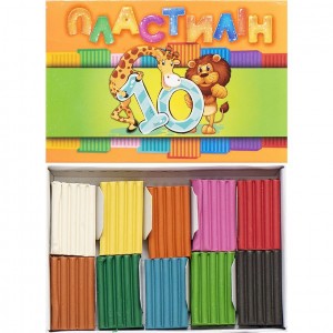 Пластилiн 10 кол. 100 грам, ТМ Тетрада ТЕ90032