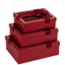 Набір подарункових коробок 3шт квадратних 7029-61-Dark Red
