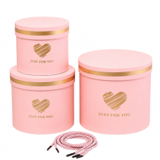 Набір подарункових коробок 3шт круглих 1817-37-Pink