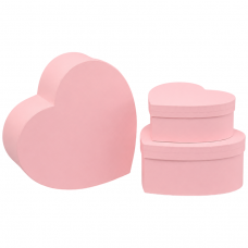Набір подарункових коробок 3шт у формі серця 8022-47-Pink