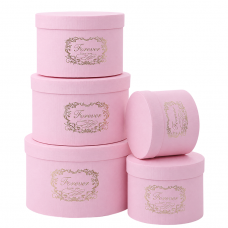 Набір подарункових коробок 5шт круглих 0818-25-Pink Набір подарункових коробок 5шт круглих 0818-25-Pink