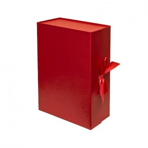 Подарункова коробка 33×25×12 см зі стрічкою та принтом RED HL-222