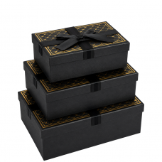 Набір подарункових коробок 3шт прямокутних 7023-54-Black