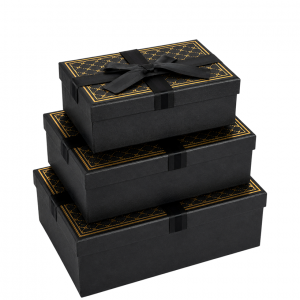 Набір подарункових коробок 3шт прямокутних 7023-54-Black