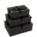 Набір подарункових коробок 3шт прямокутних 7023-54-Black