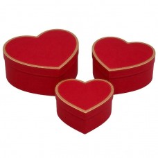 Набір подарункових коробок 3шт у формі серця 8022-48-Dark Red