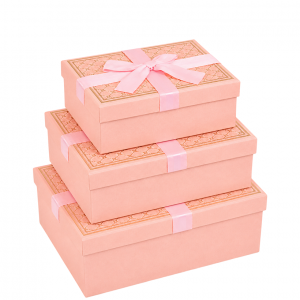 Набір подарункових коробок 3шт прямокутних 7023-54-Pink