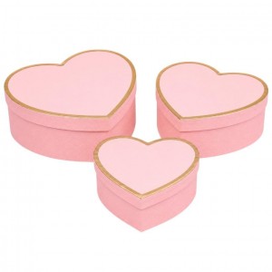 Набір подарункових коробок 3шт у формі серця 8022-48-Pink