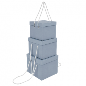 Набір подарункових коробок 3шт квадратних 2218-7-Gray Blue