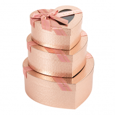 Набір подарункових коробок 3шт у формі серця 8022-58-Pink