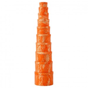 Набір подарункових коробок 10шт круглих 2816-2-Orange