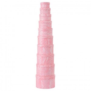 Набір подарункових коробок 10шт круглих 2816-2-Pink