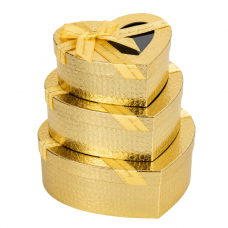 Набір подарункових коробок 3шт у формі серця 8022-58-Yellow