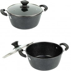Каструля 4л D24см з мармуровим антипригарним покриттям та кришкою Hot Chef 16749-8