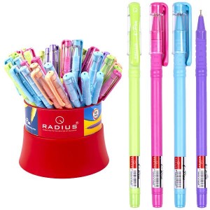 Ручка "I Pen" RADIUS кольоровий матовий корпус синя 50шт в банці