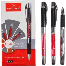 Ручка "Max - O - Miles" RADIUS принт 12 штук, чорна
