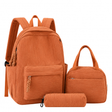 Рюкзак шкільний 41*28*14см із сумкою та пеналом вельветовий BB-60686-2 LIGHT BROWN