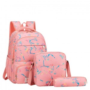 Рюкзак шкільний тканинний 44*30*13см із сумкою та пеналом BB-626 PINK