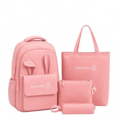 Рюкзак шкільний тканинний 41*32*13см з шопером, сумкою та пеналом BB-601 PINK