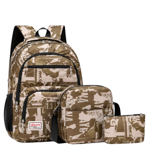 Рюкзак шкільний із сумкою та пеналом BB-0105 KHAKI