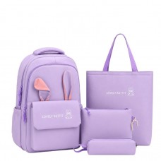 Рюкзак шкільний тканинний 41*32*13см з шопером, сумкою та пеналом BB-601 PURPLE