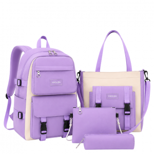 Рюкзак шкільний тканинний 40*29*12см з шопером, сумкою та пеналом BB-1034 PURPLE