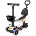 Самокат дитячий 5 в 1 із сидінням та батьківською ручкою, з LED колесами, до 50 кг 0077S-1