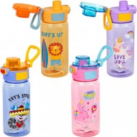 Пляшка 600мл для води з кільцем пластикова 2509