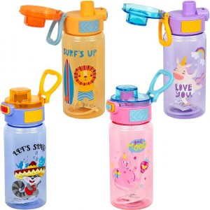 Пляшка 600мл для води з кільцем пластикова 2509